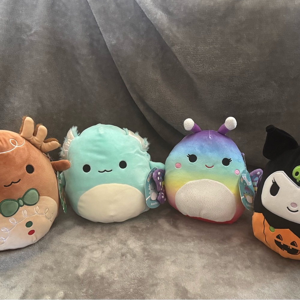 Squishmallows Pastel Teal & Rainbow Butterfly Plush Duo